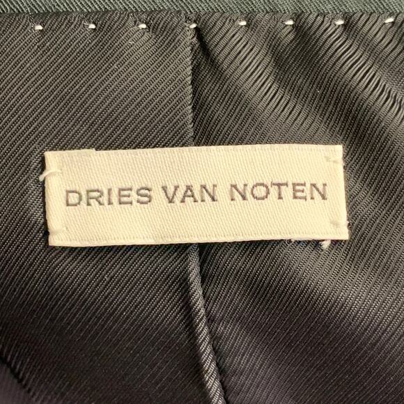 DRIES VAN NOTEN Size 34 Dark Green Cotton Twill Notch Lapel Suit - Picture 12 of 14